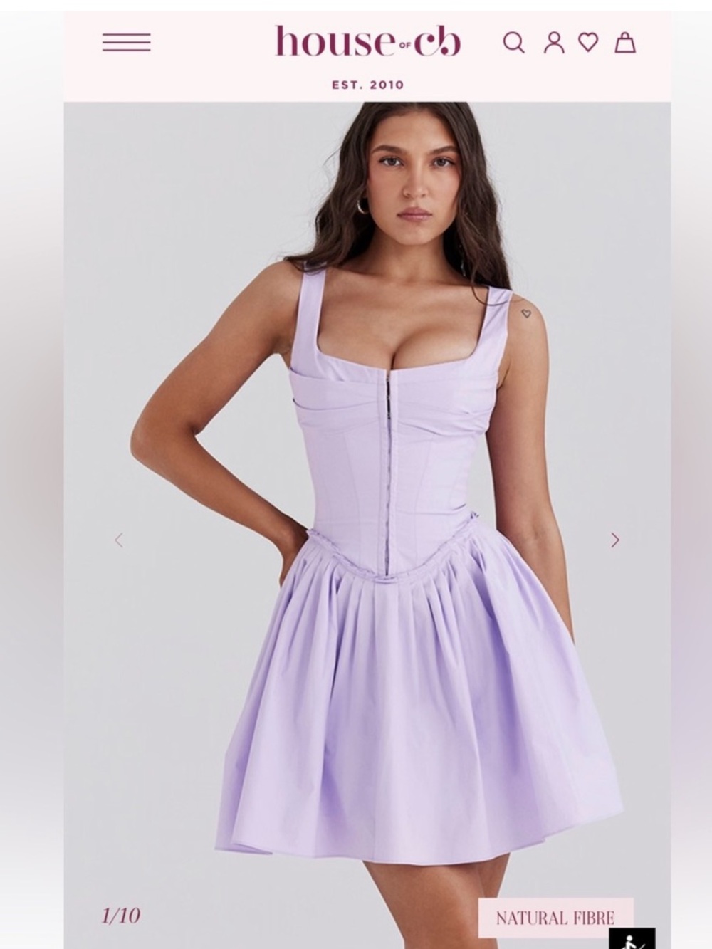House of CB Lavender Corset Mini Dress
